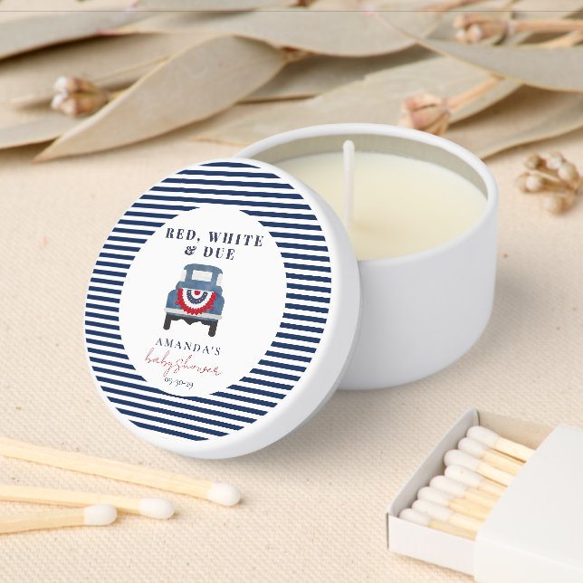 Red White and Blue Baby Shower  Favor  Mini Candle Favors (Insitu)