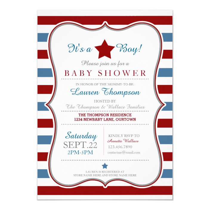 red white and blue baby shower