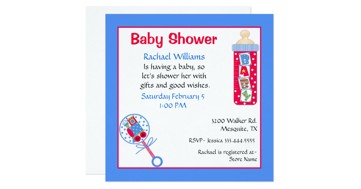 Red And Blue Baby Shower Invitations 9