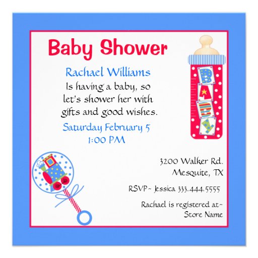 Red And Blue Baby Shower Invitations 6