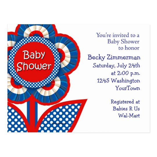 Red And Blue Baby Shower Invitations 1