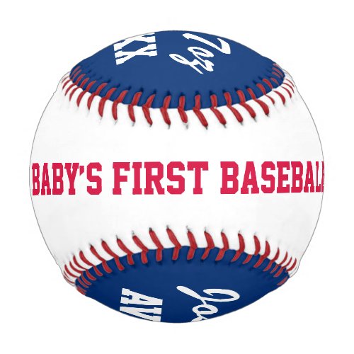 Red White and Blue Baby Stats Babys First Baseball