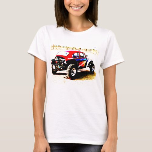 red white and blue baja bug in all categories T_Shirt