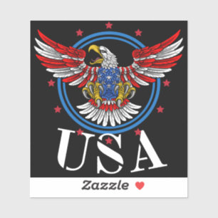 Red White and Blue Bald Eagle USA Patriotic Sticker