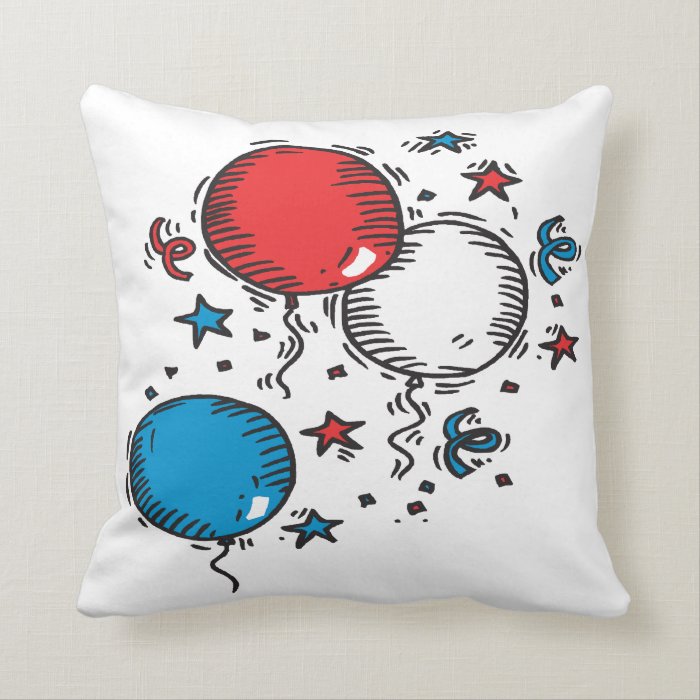 Red White And Blue Balloons Pillows