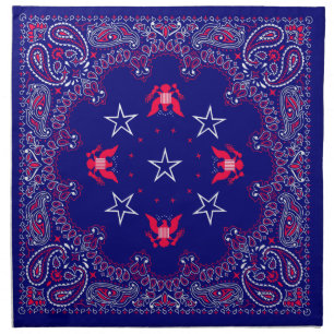 red white and blue bandana napkin