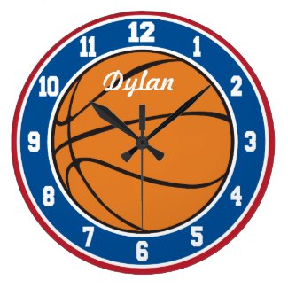 Red White and Blue Basketball Clock