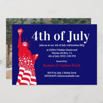 Red  White And Blue Bbq 4th Of July  Invitation by thepapershoppe at Zazzle