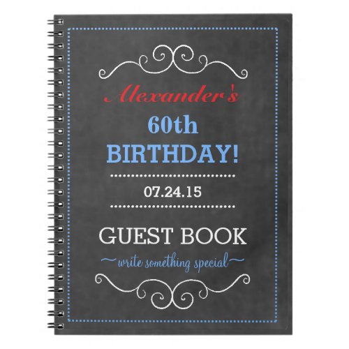 Red White and Blue Birthday Party Guest Book