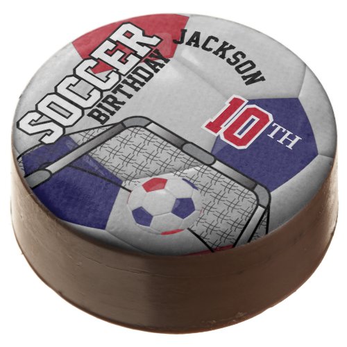 Red White and Blue Birthday Soccer Ball  Chocolate Covered Oreo
