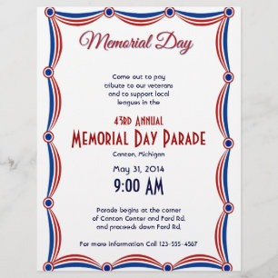 Red White and Blue Bunting Memorial Day Flyer