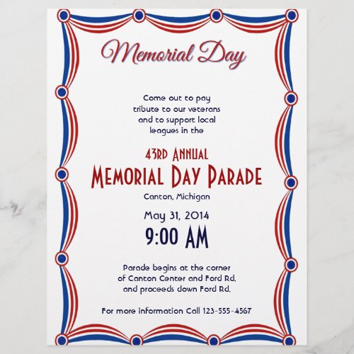 Red White and Blue Bunting Memorial Day Flyer
