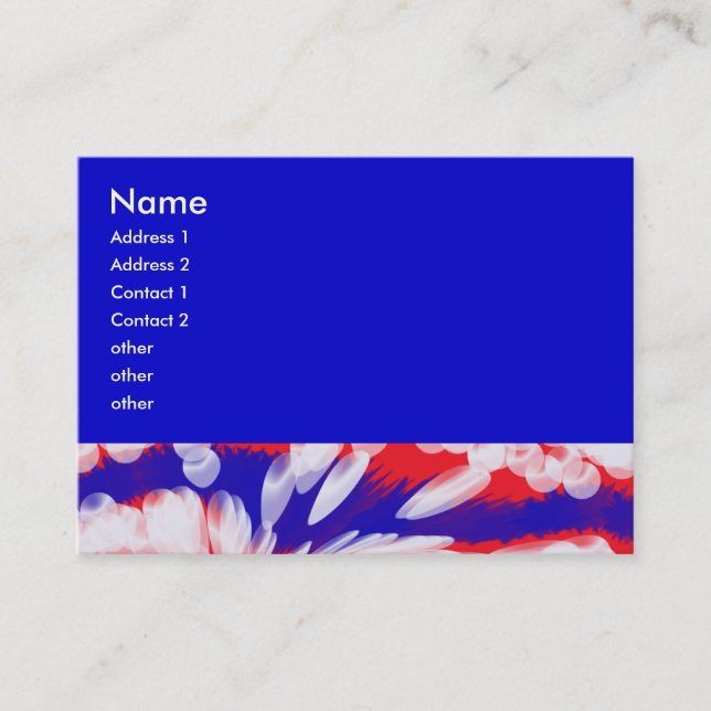 red white and blue, business card (Front)