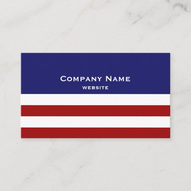 Red, White and Blue Business Card (Front)