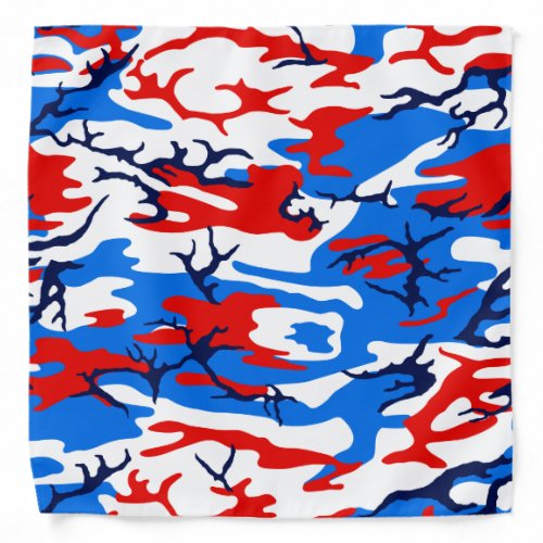 Red White and Blue Camo Bandana