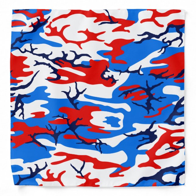 Red, White and Blue Camo Bandana (Front)