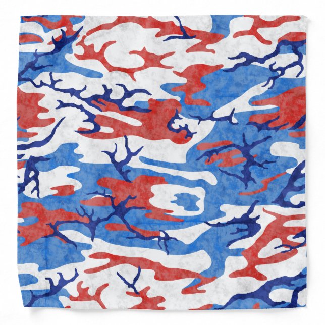 Red White and Blue Camo Bandana (Front)