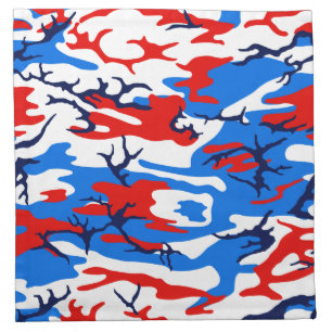 Red White and Blue Camo Cloth Napkin
