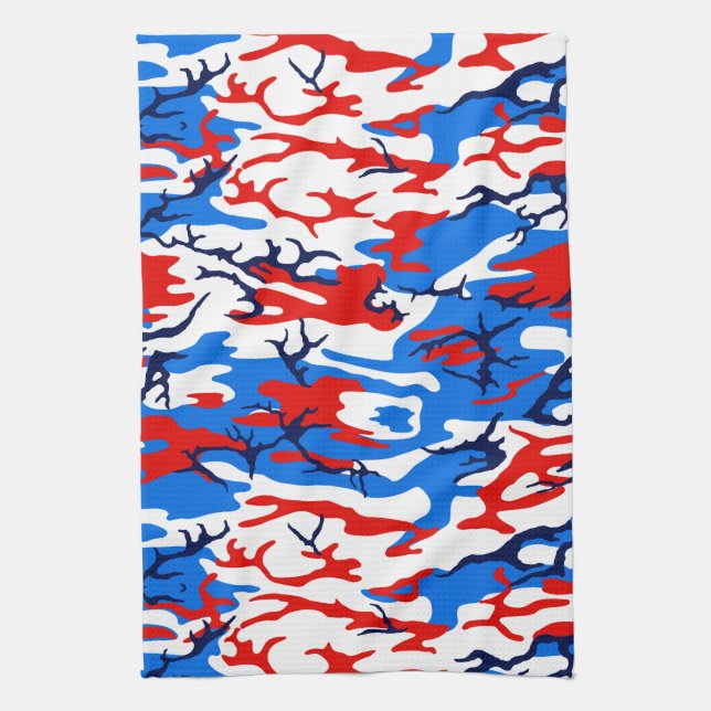 Red White and Blue Camo Towel (Vertical)