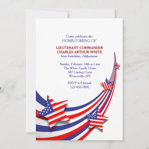 Red White and Blue Celebration Invitation