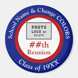 Red, White and Blue, Cheap Class Reunion Favors, Magnet