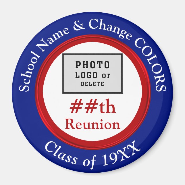 Red, White and Blue, Cheap Class Reunion Favors, Magnet (Front)