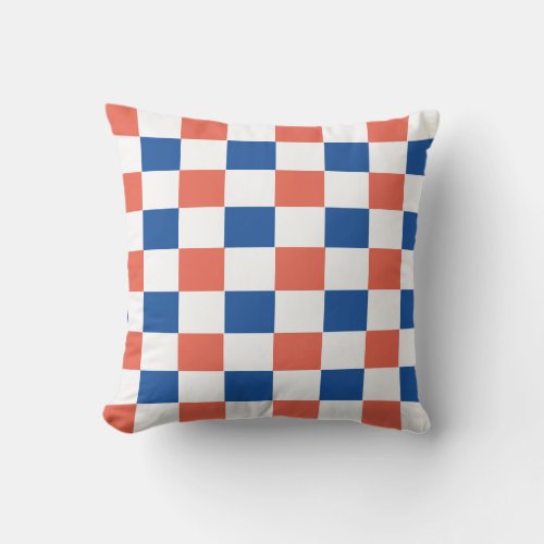 Red White And Blue Check Throw Pillow