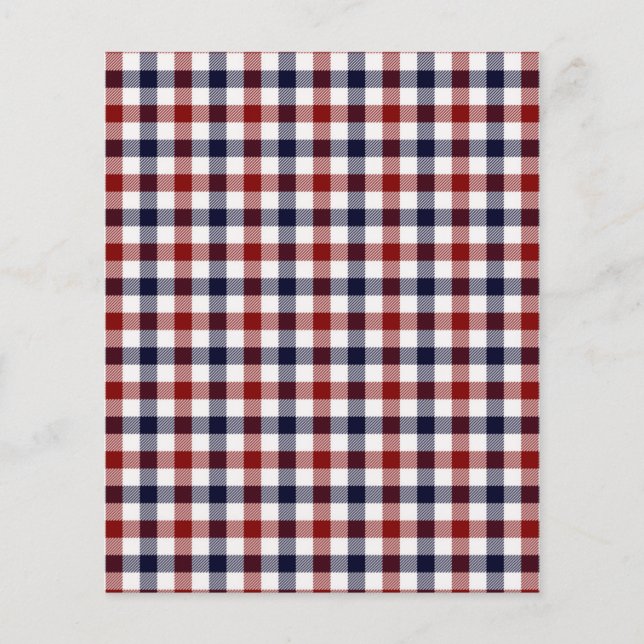 Red white and blue checker background paper (Front)
