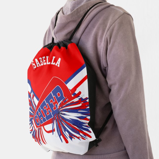 Red, White and Blue Cheerleader Drawstring Bag (Insitu)