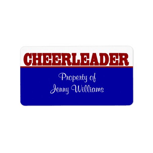 Red White and Blue Cheerleader Name Stickers