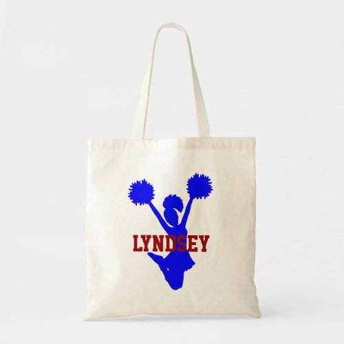 Red White and Blue Cheerleader Tote Bag