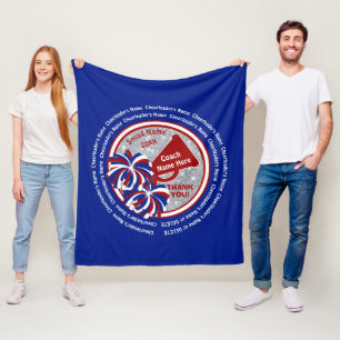 Red White and Blue Cheerleading Coach Gift Ideas Fleece Blanket