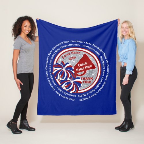 Red White and Blue Cheerleading Coach Gift Ideas Fleece Blanket