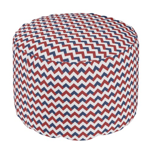 Red White and Blue Chevron Pouf Seat