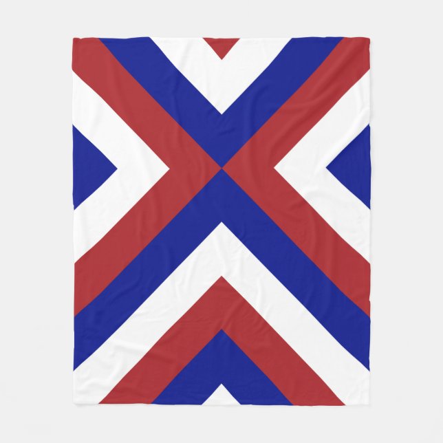 Red, White, and Blue Chevrons Fleece Blanket (Front)