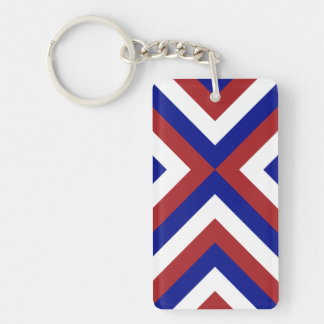 Red, White, and Blue Chevrons Keychain