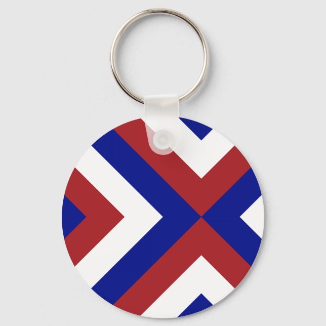 Red, White, and Blue Chevrons Keychain (Front)