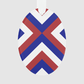 Red, White, and Blue Chevrons Ornament