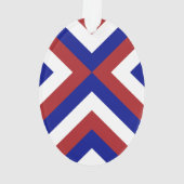 Red, White, and Blue Chevrons Ornament (Back)