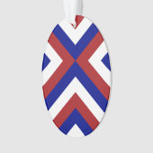 Red, White, and Blue Chevrons Ornament (Front)