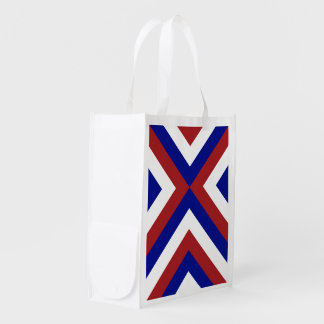 Red, White, and Blue Chevrons Reusable Grocery Bag