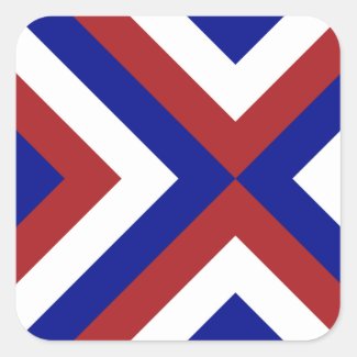 Red, White, and Blue Chevrons Square Sticker