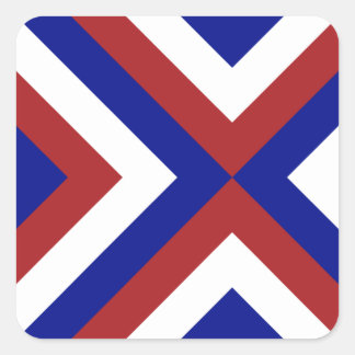Red, White, and Blue Chevrons Square Sticker