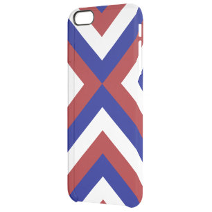 Red, White, and Blue Chevrons Clear iPhone 6 Plus Case
