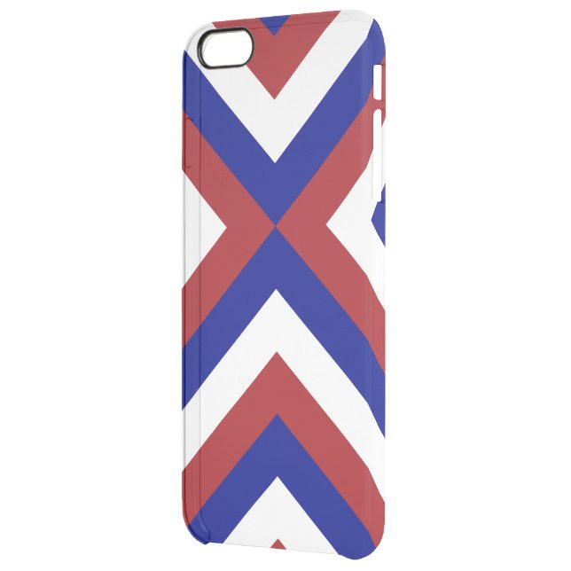Red, White, and Blue Chevrons Uncommon iPhone Case (Back Left)