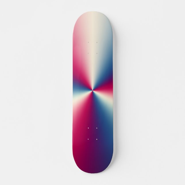 RED,WHITE AND BLUE CHROME SKATEBOARD DECK (Front)