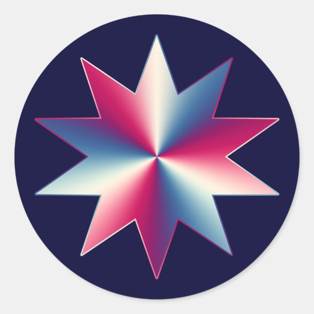 Red, White and Blue Classic Round Sticker (Front)