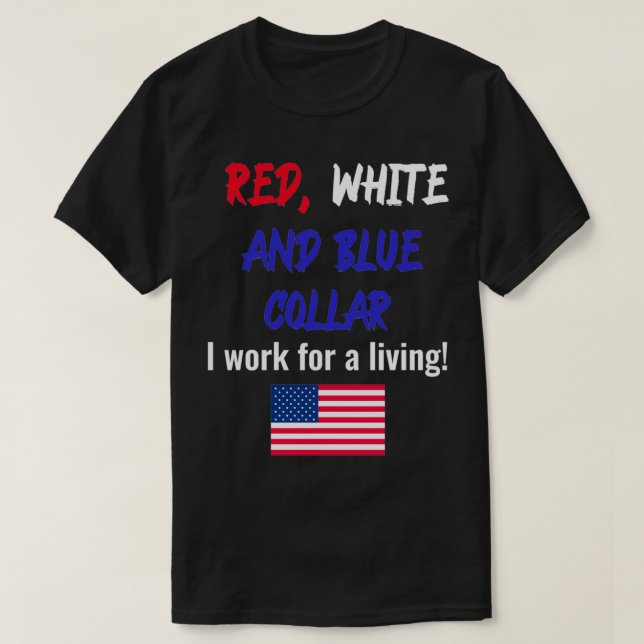 Red White and Blue Collar  T-Shirt (Design Front)