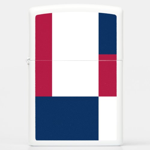 Red White And Blue Color Block Print Zippo Lighter