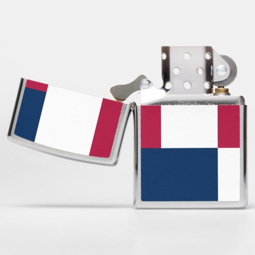 Red White And Blue Color Block Print Zippo Lighter
